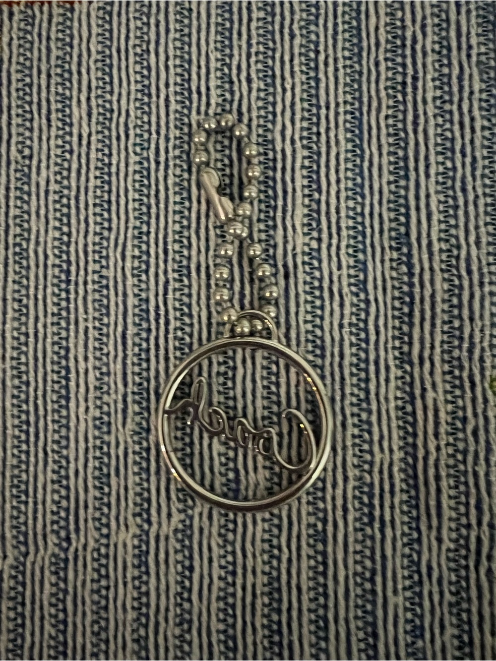 Coach Silver Script Logo Round Key Fob - Picture 3 of 4